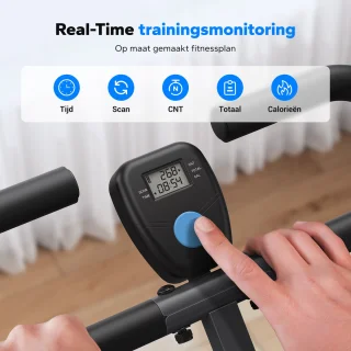 MERACH Fitnessapparaat - Paardrijstype - Verstelbare weerstand - Opvouwbaar - Maximaal gewicht 160 kg - LCD-scherm - Voor buik/benen/rug - Grijs