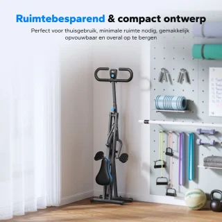 MERACH Fitnessapparaat - Paardrijstype - Verstelbare weerstand - Opvouwbaar - Maximaal gewicht 160 kg - LCD-scherm - Voor buik/benen/rug - Grijs
