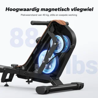 MERACH Roeimachine voor thuis - Inklapbaar Roeitrainer met 16 weerstandsniveaus - Bluetooth-verbinding - Compatibel met Kinomap - Tablet- en flessenhouder - LCD-display - Stille werking - Snelle montage - Ruimtebesparend - Belastbaar tot 158 kg