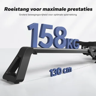 MERACH Roeimachine voor thuis - Inklapbaar Roeitrainer met 16 weerstandsniveaus - Bluetooth-verbinding - Compatibel met Kinomap - Tablet- en flessenhouder - LCD-display - Stille werking - Snelle montage - Ruimtebesparend - Belastbaar tot 158 kg