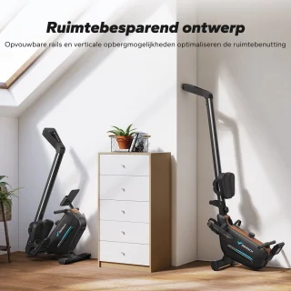 MERACH Roeimachine voor thuis - Inklapbaar Roeitrainer met 16 weerstandsniveaus - Bluetooth-verbinding - Compatibel met Kinomap - Tablet- en flessenhouder - LCD-display - Stille werking - Snelle montage - Ruimtebesparend - Belastbaar tot 158 kg