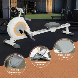 Roeitrainers - Roeimachine - Roeiapparaat - Roeitrainer - Crosstrainer - Inklapbaar - 150 kg - 16 Weerstandniveaus - Grijs