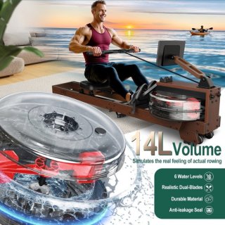 Roeimachine – Waterroeier – Fitnessroeier – Homegym Roeimachine – Indoor Roeitrainer – Massief Eikenhout – Inklapbaar & Waterweerstand – Geschikt Voor 1,2m Tot 2m & Max 175 kg review