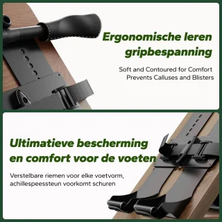MERACH Roeitrainer voor thuis van rode eikenhout - Waterroeimachine - Inklapbaar ontwerp - Bluetooth-display - Compatibel met Kinomap - Verstelbare telefoonhouder & ergonomisch zitje - Eenvoudige montage - Verticale opslag - Belastbaar tot 158 kg