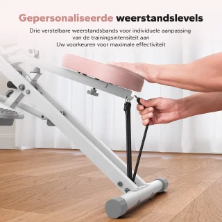 MERACH Fitnessapparaat - Paardrijstype - Verstelbare weerstand - LCD-scherm - Maximaal gewicht 160 kg - Opvouwbaar - Voor buik/benen/rug - Wit