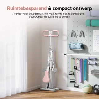 MERACH Fitnessapparaat - Paardrijstype - Verstelbare weerstand - LCD-scherm - Maximaal gewicht 160 kg - Opvouwbaar - Voor buik/benen/rug - Wit