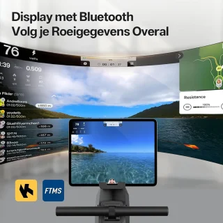 Magnetische Roeitrainer voor Thuis met Bluetooth en Hoog Gewichtscapaciteit