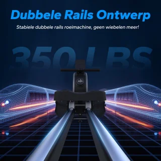 MERACH Stille magnetische roeitrainer voor thuis - Inklapbaar roeimachine - 16 weerstandsniveaus - Dubbele glijrails - Bluetooth met exclusieve app - Verstelbare tablet-houder - LCD-display - Ideaal voor cardio-training - Belastbaar tot 158 kg