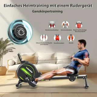 Magnetische roeier, opvouwbaar, voor thuisgebruik, draagvermogen 160 kg, stil en soepel, met tablethouder en comfortabel zitkussen