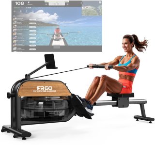 De MettleMatic Roeitrainer met Waterweerstand - Roeimachine met tablethouder en LED Bluetooth scherm - Roeiapparaat voor thuis met 6 weerstandsniveaus - Hometrainer inklapbaar - Geschikt voor gebruikers tot 200cm in één oogopslag