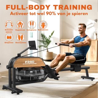 Wat vinden we goed aan de MettleMatic Roeitrainer met Waterweerstand - Roeimachine met tablethouder en LED Bluetooth scherm - Roeiapparaat voor thuis met 6 weerstandsniveaus - Hometrainer inklapbaar - Geschikt voor gebruikers tot 200cm