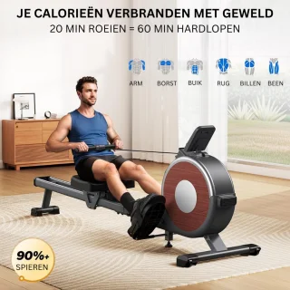 Roeitrainer Inklapbaar - Hometrainer - Roeimachine Fitness - Wit