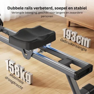 Roeitrainer Inklapbaar - Hometrainer - Roeimachine Fitness - Wit