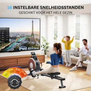 Roeitrainer Inklapbaar - Hometrainer - Roeimachine Fitness - Wit