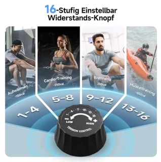 Opvouwbaar Roeitoestel met Magnetische Weerstand en LCD-Scherm - Tot 160KG