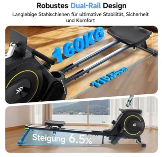 Opvouwbaar Roeitoestel met Magnetische Weerstand en LCD-Scherm - Tot 160KG