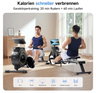 Opvouwbaar Roeitoestel met Magnetische Weerstand en LCD-Scherm - Tot 160KG