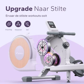 MERACH Roeimachine voor thuis - Stille magnetische roeitrainer- Exclusieve app - 16 weerstandsniveaus - Verbeterde dubbele glijrails - Bluetooth-display & tablet-houder - Verticale opslag - Gemakkelijk te monteren - Belastbaar tot 158 kg