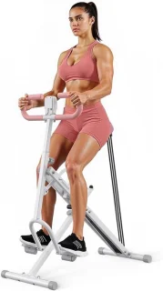 2-in-1 squat en roeimachine – opvouwbare bilspiertrainer