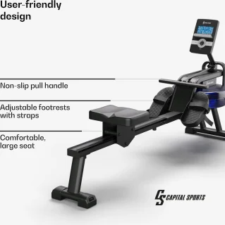 CAPITAL SPORTS Roeiapparaat Waterweerstand 134 cm Bluetooth Zwart