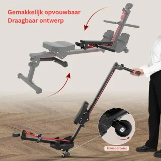 DailySupplies Roeitrainer Inklapbaar Zwart