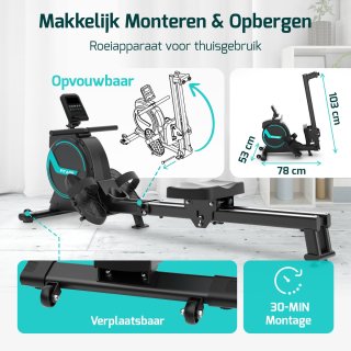 FITAGE Roeitrainer Inklapbaar