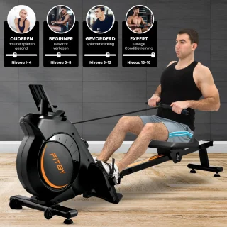 Fitby Roeitrainer Inklapbaar Zwart