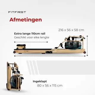 FitFirst Roeitrainer Inklapbaar Waterweerstand Ergometer