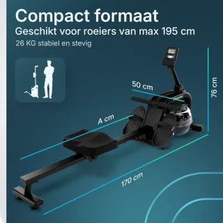 Flowsense Roeimachine Zwart