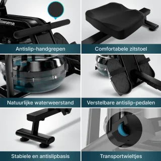 Flowsense Roeimachine Zwart
