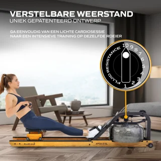 Fluid Rower Apollo XL Roeimachine Beuk