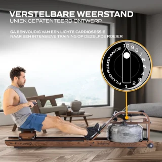 Fluid Rower Viking 3 XL Roeitrainer Walnoot