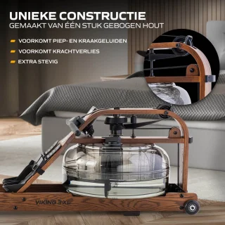 Fluid Rower Viking 3 XL Roeitrainer Walnoot