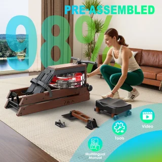 FYSIQ Elite Houten Roeitrainer Waterweerstand Bruin