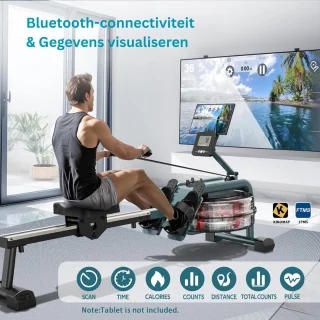 JMZR® Inklapbare Roeitrainer Blauw
