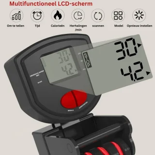 JMZR® Inklapbare Roeitrainer Zwart-Rood