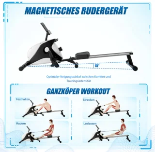 Magnetische opvouwbare roeimachine met LCD-scherm en weerstandsaanpassing