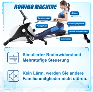 Magnetische opvouwbare roeimachine met LCD-scherm en weerstandsaanpassing