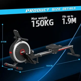 Magnetische Roeimachine Zwart 150KG Met LED-display