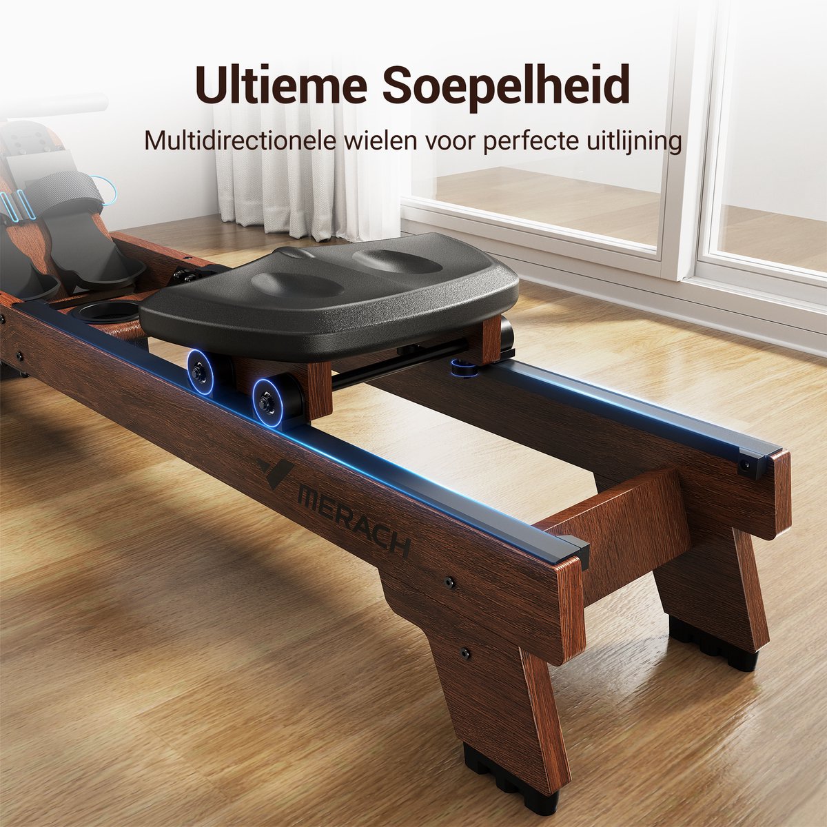 Wat vinden we goed aan de Merach Waterroeimachine Ergonomisch model met Bluetooth-monitor