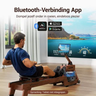 Merach Waterroeimachine Ergonomisch model met Bluetooth-monitor