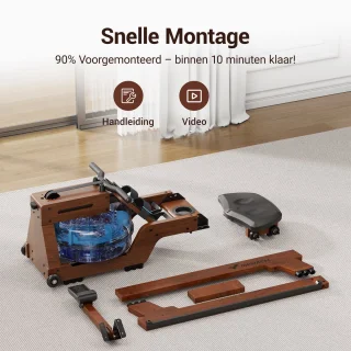 Merach Waterroeimachine Ergonomisch model met Bluetooth-monitor