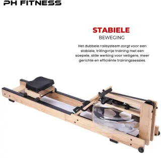 PH Fitness Opklapbare Houten Roeitrainer