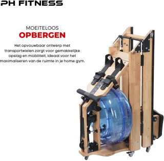 PH Fitness Opklapbare Houten Roeitrainer