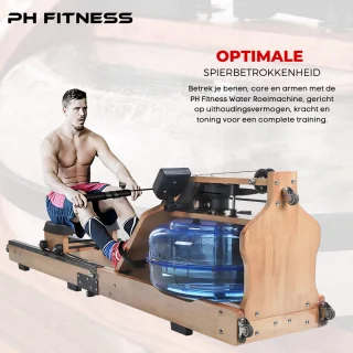 PH Fitness Opklapbare Houten Roeitrainer