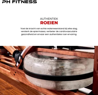 PH Fitness Opklapbare Houten Roeitrainer