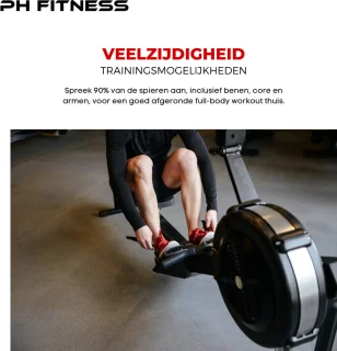 PH Fitness Roeiapparaat Premium Roeimachine