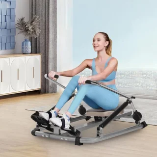 Roeimachine voor thuis - fitnessapparaat - zilver zwart
