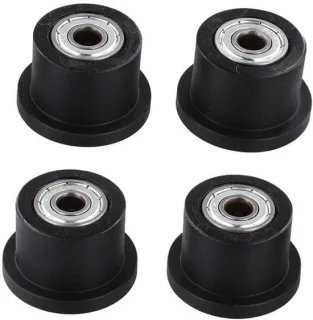 Roeimachine zitwielen set - 4 stuks 8mm - zwart