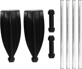 Roeispanen set peddel boot 210 cm zwart zilver